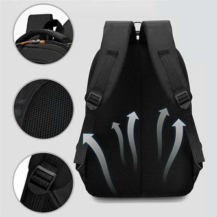 Großvolumiger Business-Laptop-Rucksack für Männer - Outdoor Casual Reise Schultasche - Orange