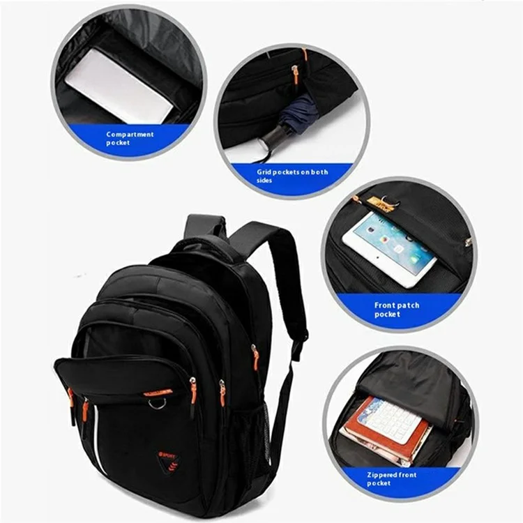 Großvolumiger Business-Laptop-Rucksack für Männer - Outdoor Casual Reise Schultasche - Orange