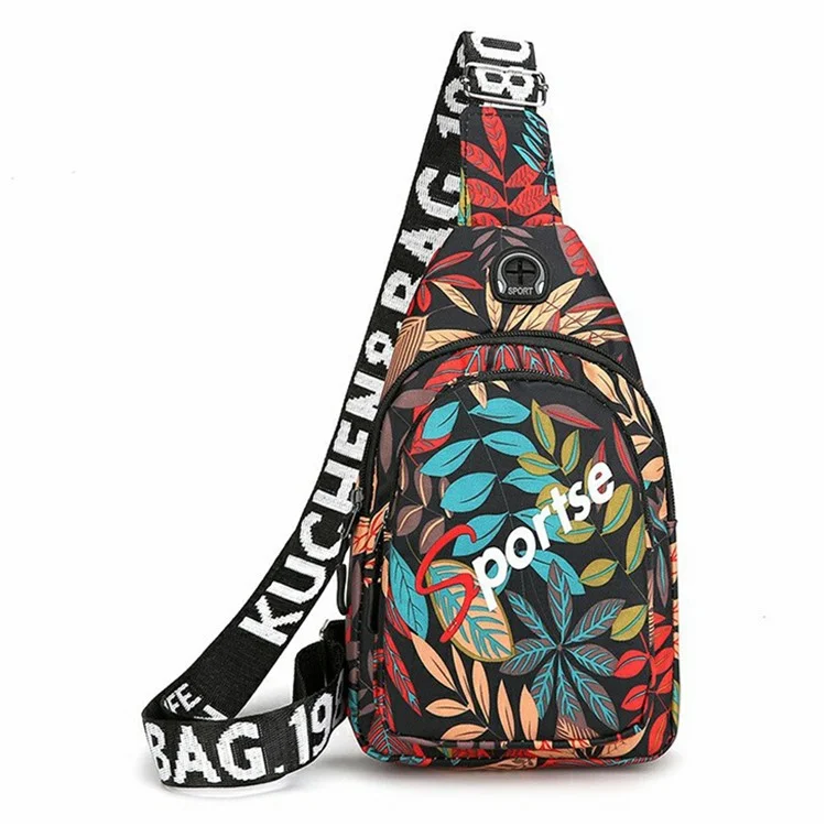 Stylish Crossbody Chest Bag Unisex Nylon Single Shoulder Sling Pack, Small Size 25x15x5cm - Black