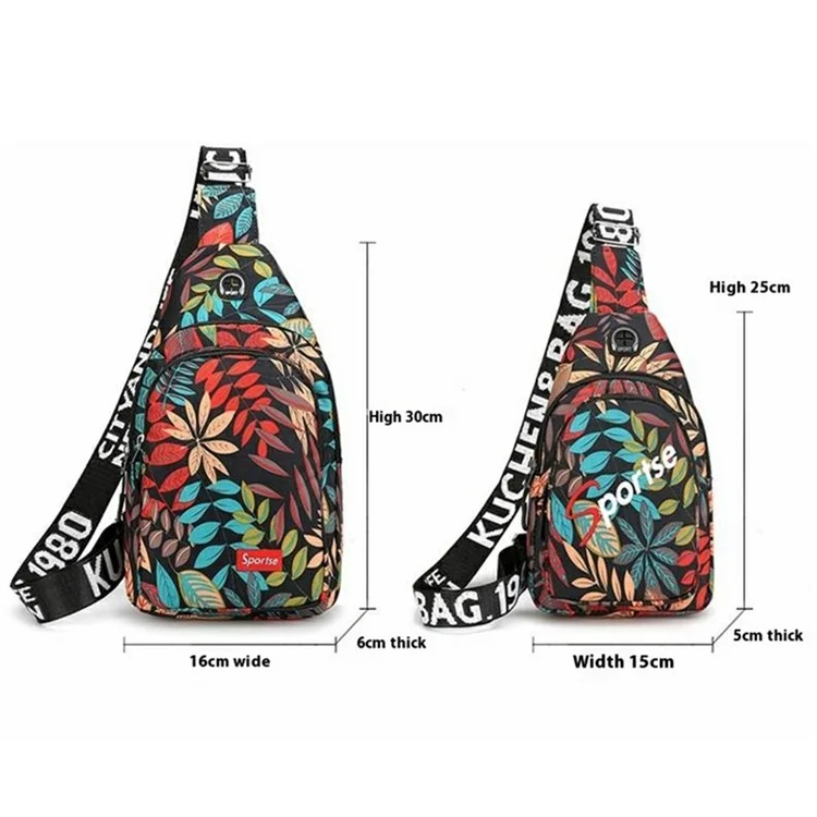 Stylish Crossbody Chest Bag Unisex Nylon Single Shoulder Sling Pack, Small Size 25x15x5cm - Black