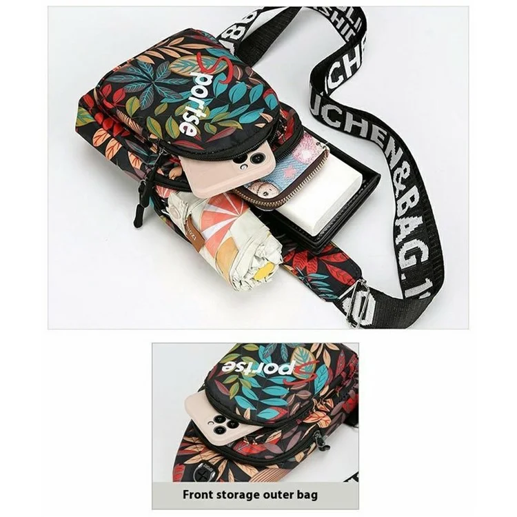 Sac à bandoulière élégant unisexe en nylon, sac à épaule unique, grande taille 30x16x6 cm - Noir