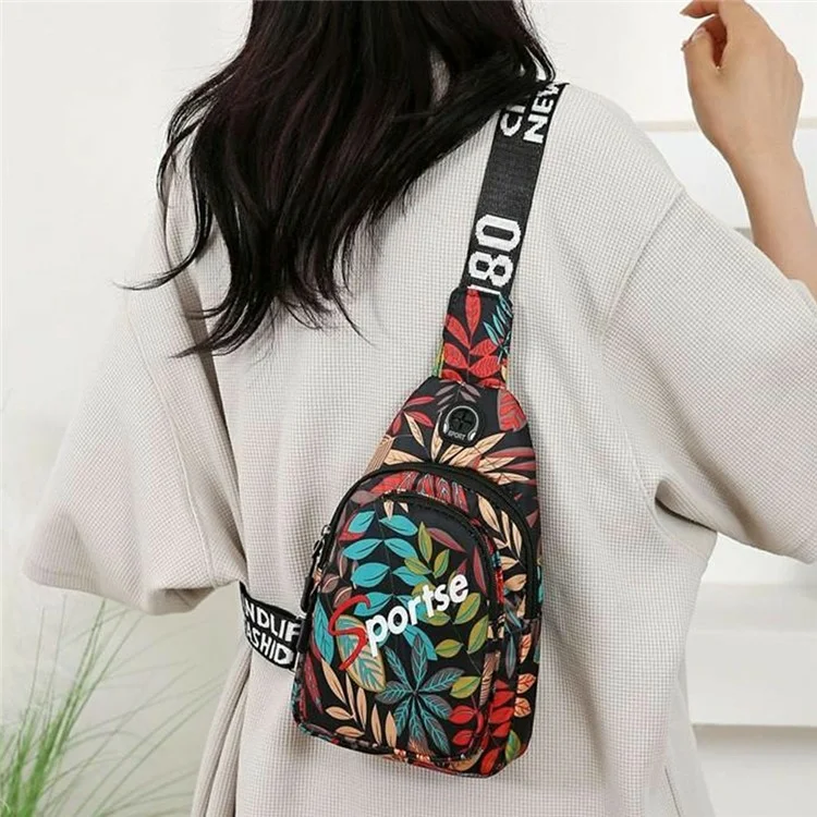 Sac à bandoulière élégant unisexe en nylon, sac à épaule unique, grande taille 30x16x6 cm - Noir