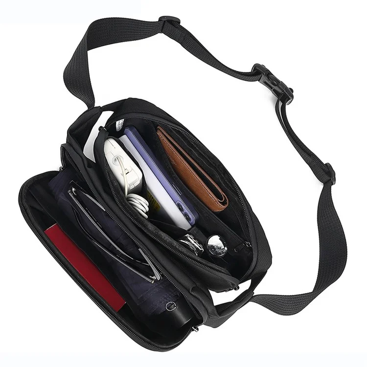 AOPINYOU AP-40 Modische Herren Hartschalen Umhängetasche Wasserdichte Reise Gürteltasche - Schwarz