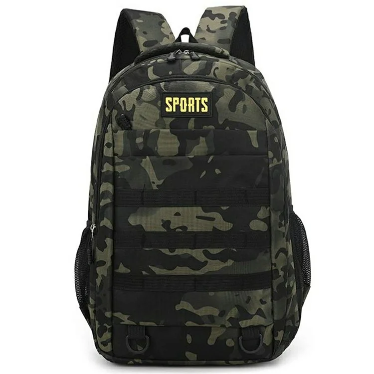 Waterproof Nylon Outdoor Backpack Large Capacity Travel Camping Laptop Bag - Black Camouflage