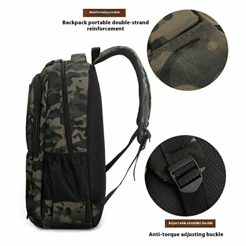 Waterproof Nylon Outdoor Backpack Large Capacity Travel Camping Laptop Bag - Desert Color