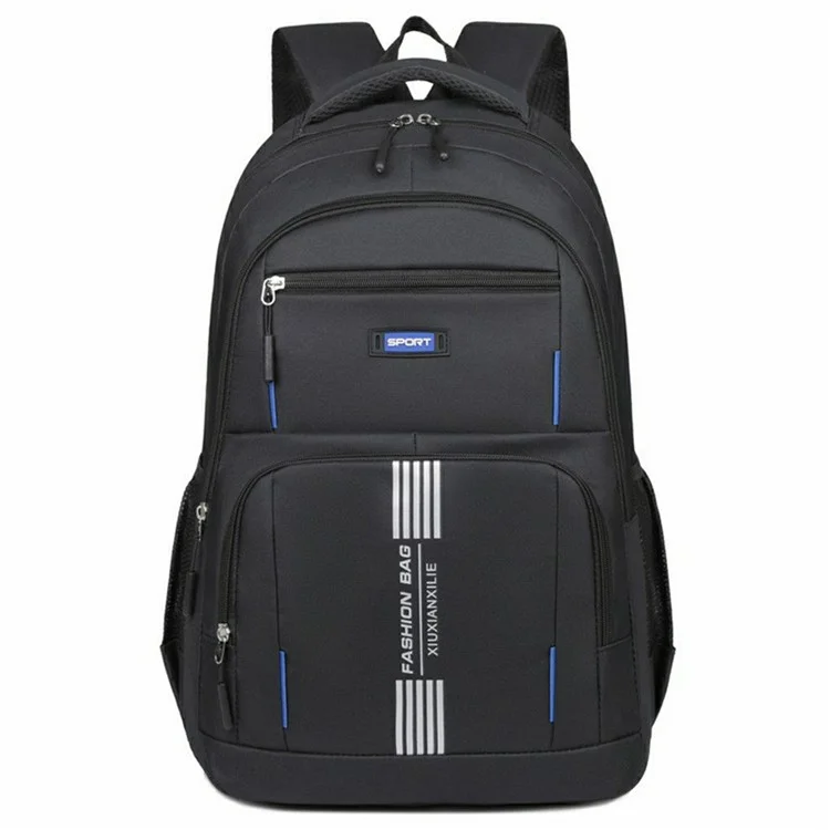 Large Capacity Business Laptop Backpack Oxford Cloth Travel Luggage Bag Students Double Shoulder Pack - Black
