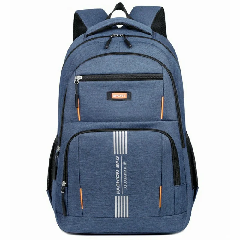 Large Capacity Business Laptop Backpack Oxford Cloth Travel Luggage Bag Students Double Shoulder Pack - Blue