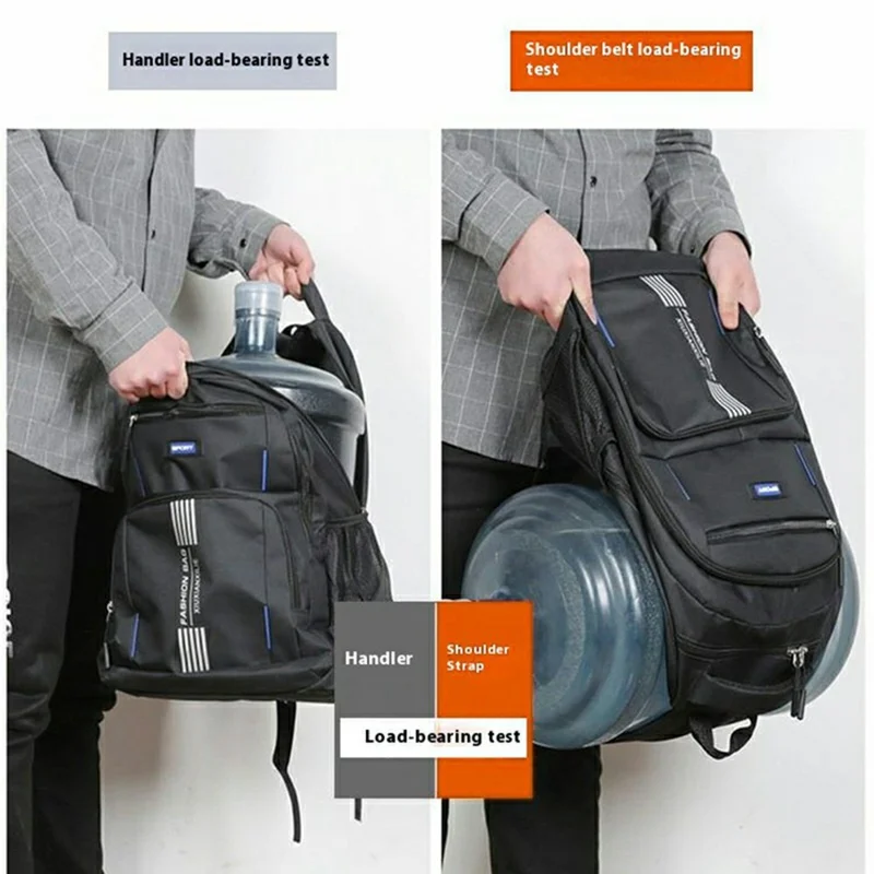 Large Capacity Business Laptop Backpack Oxford Cloth Travel Luggage Bag Students Double Shoulder Pack - Blue