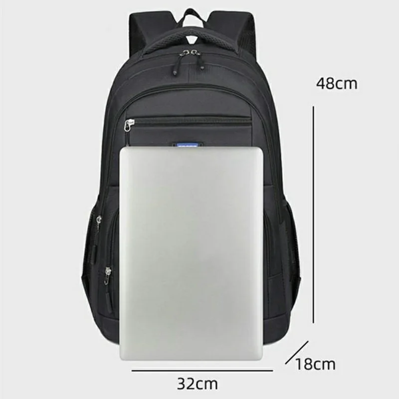 Large Capacity Business Laptop Backpack Oxford Cloth Travel Luggage Bag Students Double Shoulder Pack - Blue