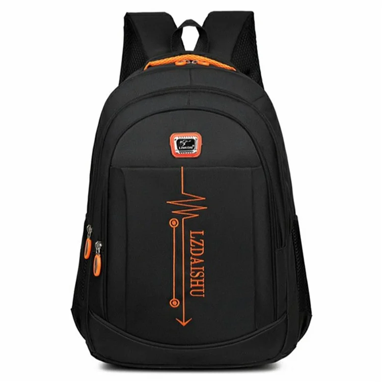 Multifunctional Oxford Cloth Backpack Unisex Students Large Capacity Casual Travel Daypack - Orange