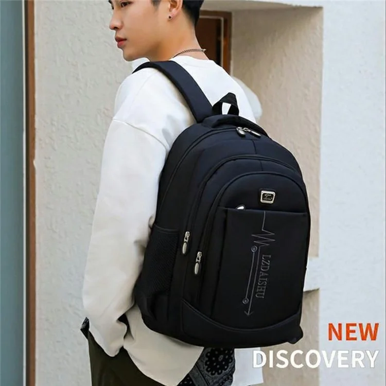 Multifunctional Oxford Cloth Backpack Unisex Students Large Capacity Casual Travel Daypack - Orange
