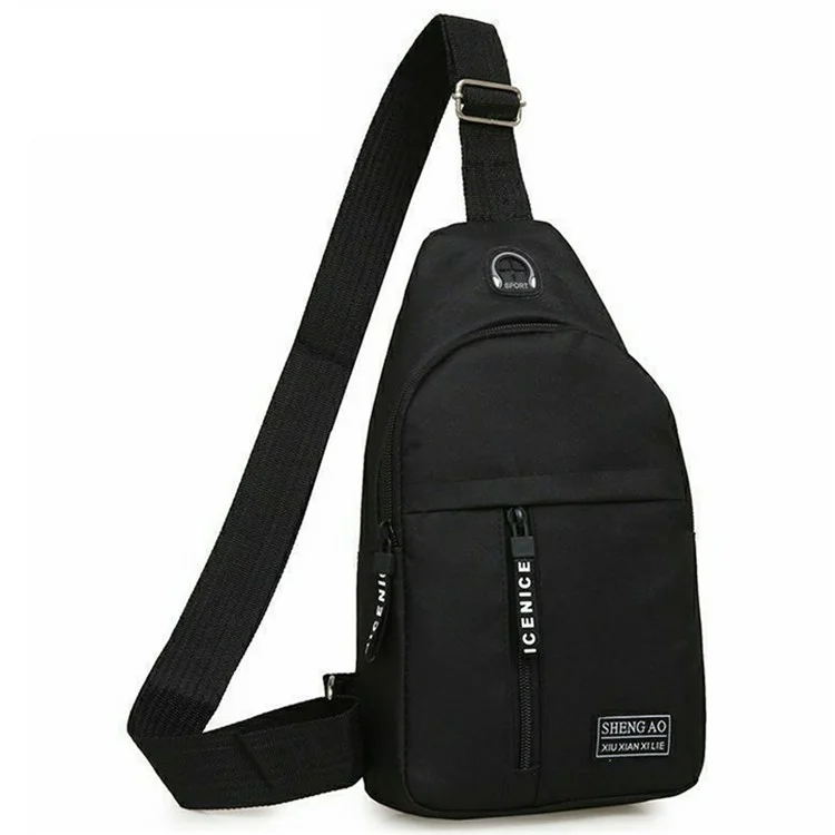 Borsa a tracolla casual business per uomo, impermeabile, monostrato, messenger - Nero