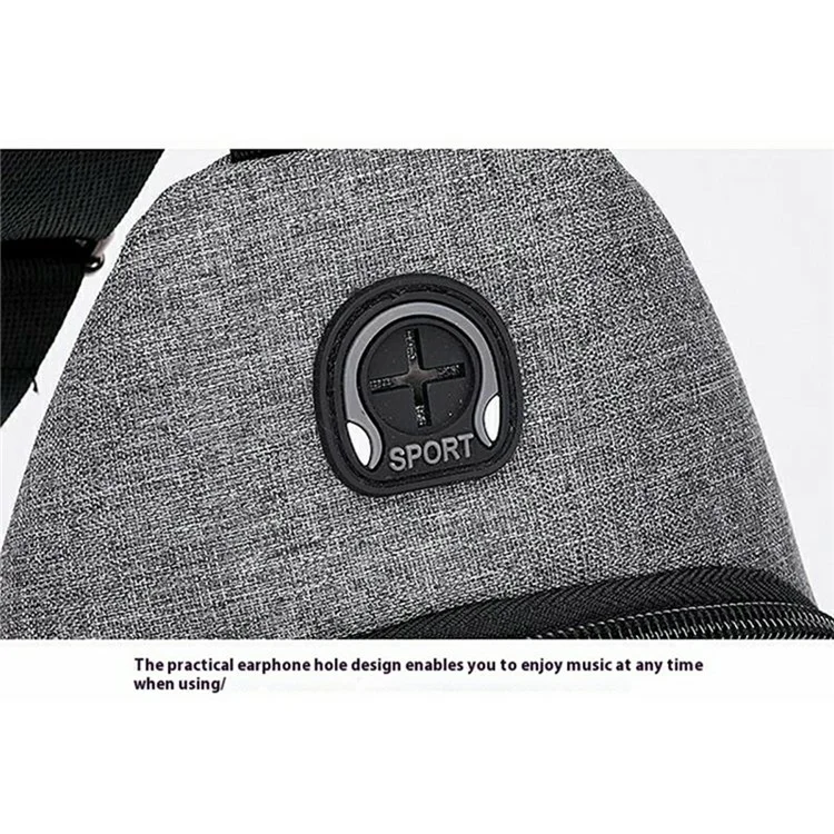 Bolso bandolera de doble capa para hombre, casual y de negocios, impermeable para exterior, color gris