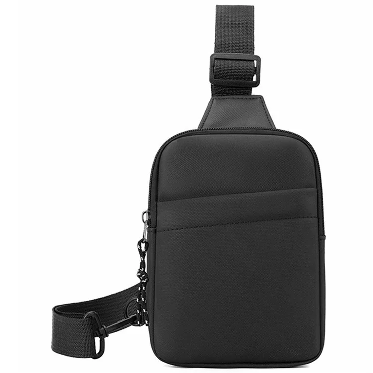 Leichte Umhängetasche aus Oxford-Stoff, Einzelschulter-Brusttasche für Radfahren / Wandern / Reisen - Schwarz