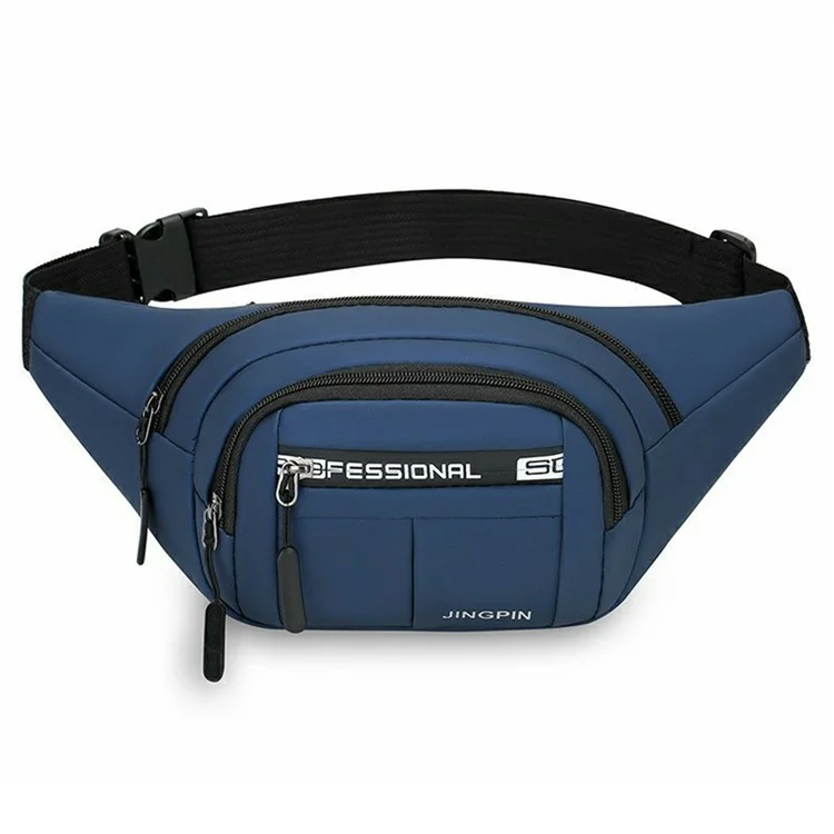 Multifunction Large Capacity Waist Pack PU  Leather Chest Bag for Men Women Phone Wallet Pouch - Dark Blue