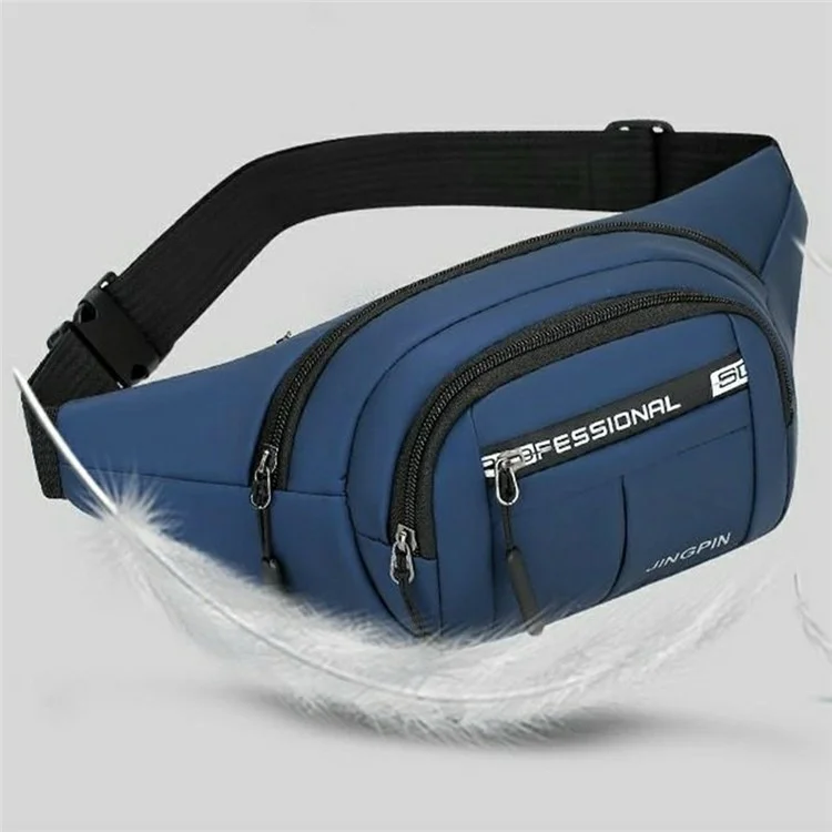 Multifunction Large Capacity Waist Pack PU  Leather Chest Bag for Men Women Phone Wallet Pouch - Dark Blue