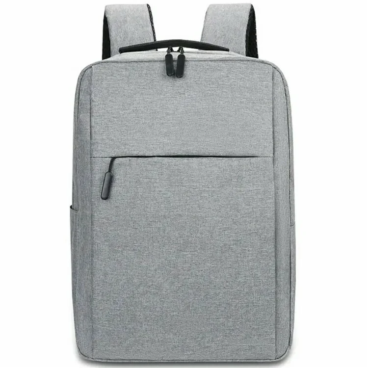 Großvolumige Herren Schultertasche Canvas Schulrucksack Business Laptop Rucksack (Ohne USB-Anschluss) - Grau