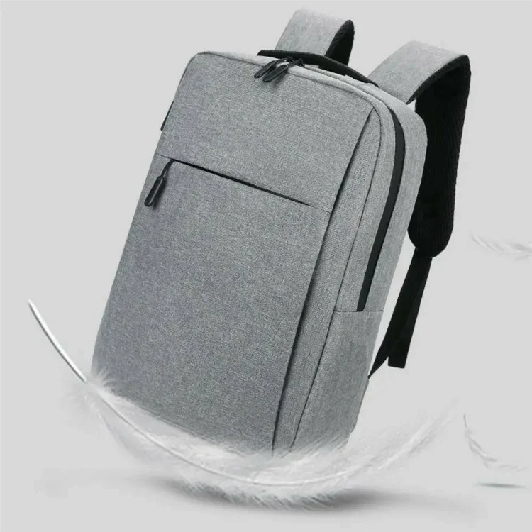 Großvolumige Herren Schultertasche Canvas Schulrucksack Business Laptop Rucksack (Ohne USB-Anschluss) - Grau