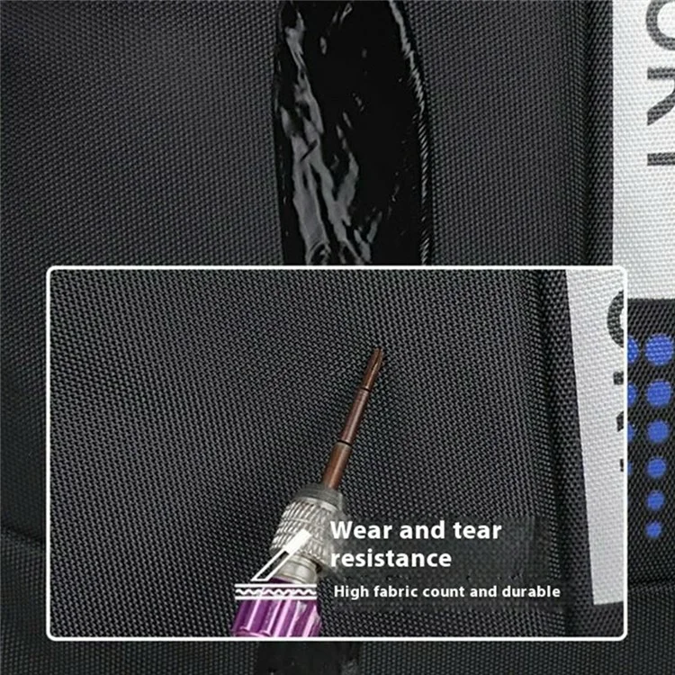 For 17 Inch Laptop Waterproof Oxford Fabric Backpack Breathable Large Capacity Men Rucksack - Black