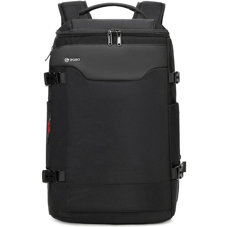 Mochila de Viagem Expansível com Compressão POSO 676 para Laptop de 17,3 Polegadas com Bomba de Vácuo (Sem Iluminação)