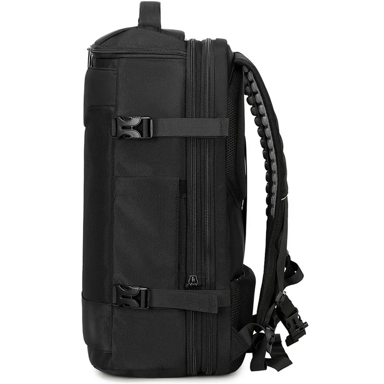 Mochila de Viagem Expansível com Compressão POSO 676 para Laptop de 17,3 Polegadas com Bomba de Vácuo (Sem Iluminação)