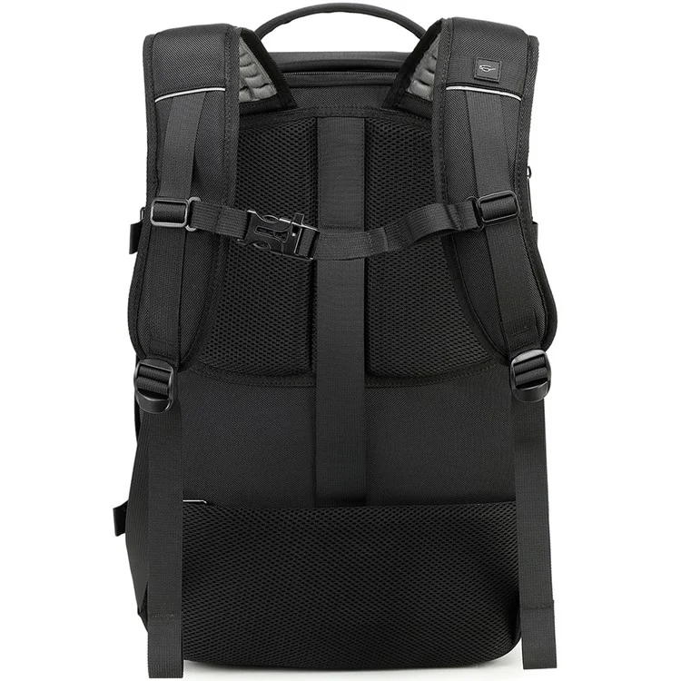 Mochila de Viagem Expansível com Compressão POSO 676 para Laptop de 17,3 Polegadas com Bomba de Vácuo (Sem Iluminação)