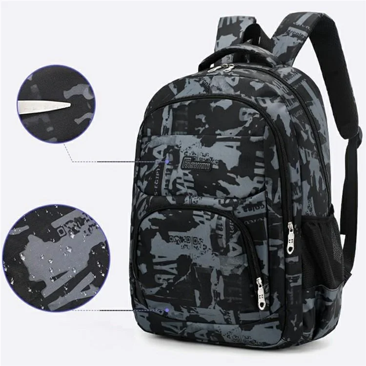 Stylish Backpack Students Travel Laptop Bag Casual Unisex Large Capacity Dual Shoulder Bag - Dark Grey