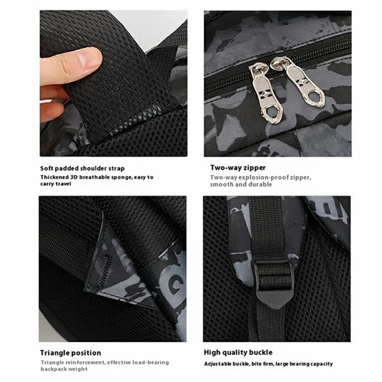 Stylish Backpack Students Travel Laptop Bag Casual Unisex Large Capacity Dual Shoulder Bag - Dark Grey