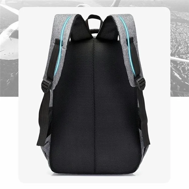 Business Casual Men Women Large Capacity Backpack School Bag Waterproof Oxford Cloth Travel Laptop Bag - Grey