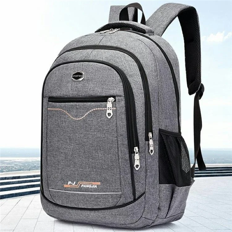 Business Casual Men Women Large Capacity Backpack School Bag Waterproof Oxford Cloth Travel Laptop Bag - Grey