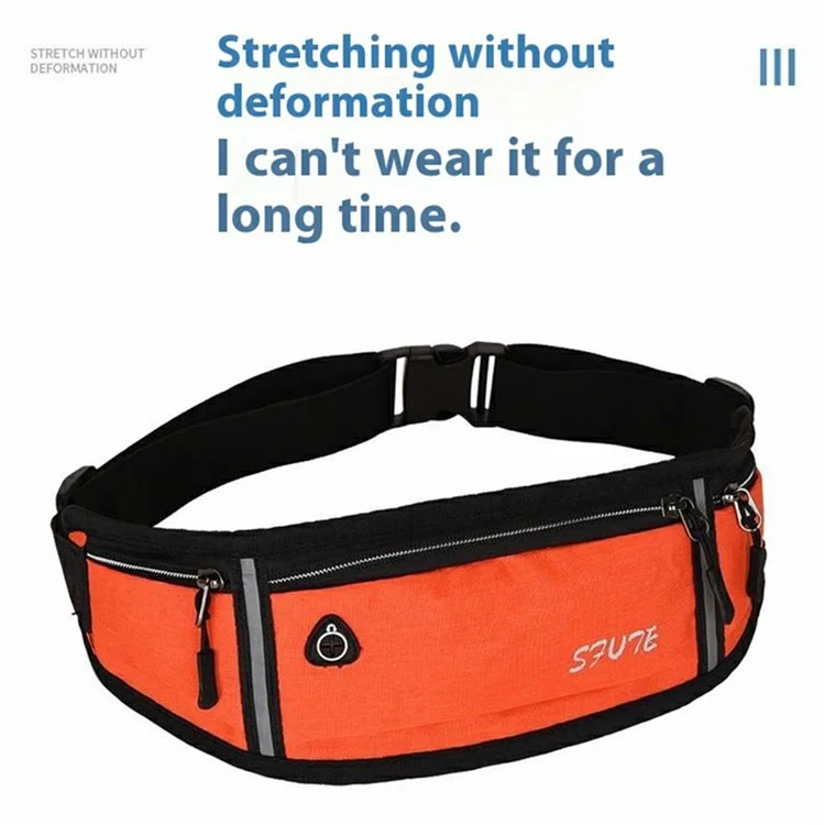 Professional Running Belt Waist Pack Invisible Pocket Phone Holder Men Women Fitness Gym Sports Bag - Orange