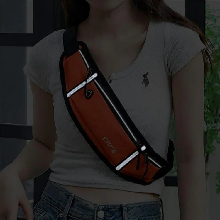 Professional Running Belt Waist Pack Invisible Pocket Phone Holder Men Women Fitness Gym Sports Bag - Orange