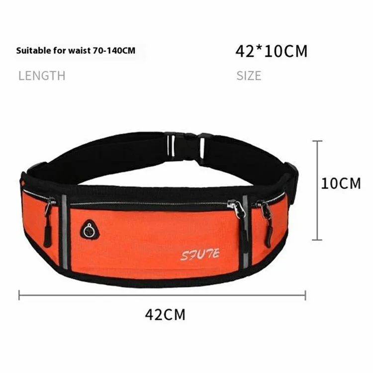 Professional Running Belt Waist Pack Invisible Pocket Phone Holder Men Women Fitness Gym Sports Bag - Orange