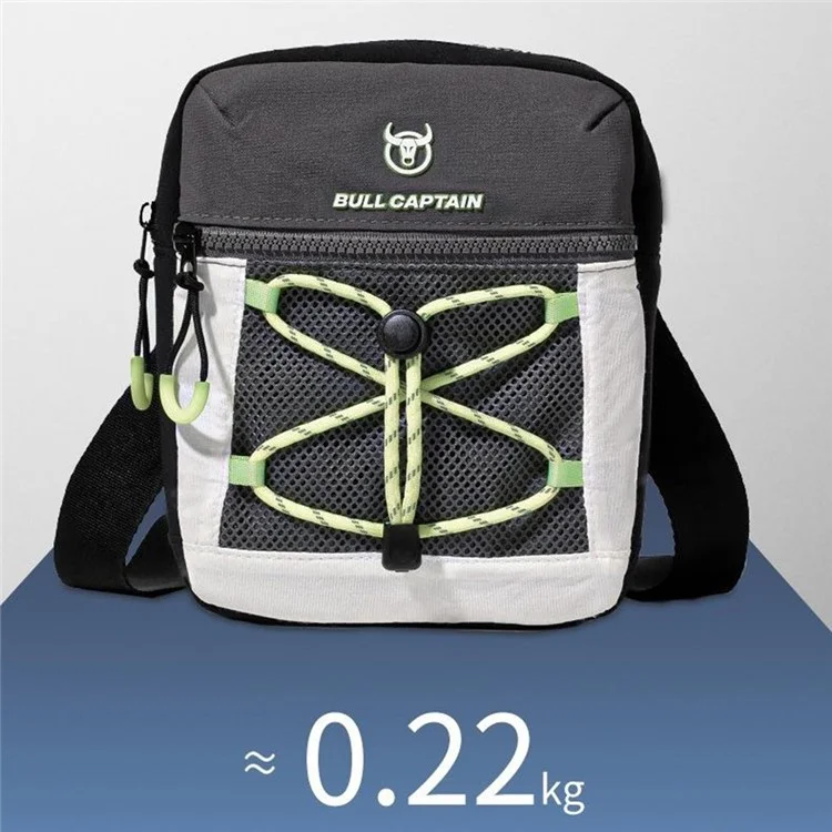 BULLCAPTAIN 0108 Sac à bandoulière pour homme en Oxford imperméable multi-compartiments - Noir