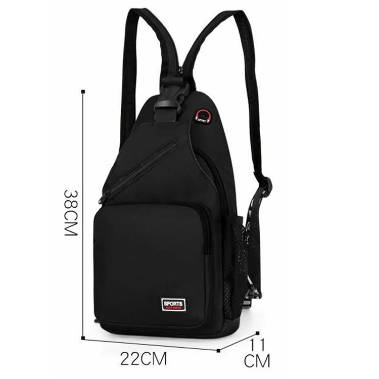 Multifunctional Crossbody Bag Oxford Cloth Women Single / Double Strap Chest Bag Backpack, Size L 22x11x38cm - White