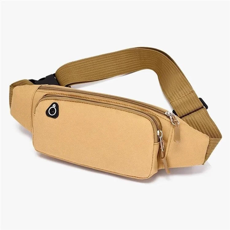 Outdoor Running Chest Bag Waterproof Oxford Cloth Phone Holder Multi-Functional Waist Pack - Khaki