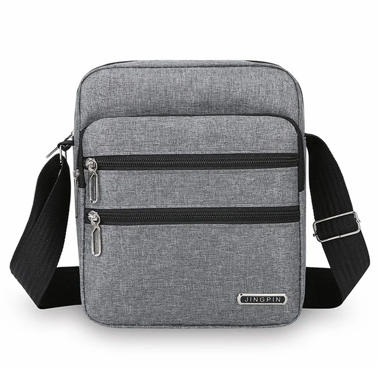 2355 Crossbody Single Shoulder Bag Multi Pocket Nylon Men Business Messenger Bag - Grey