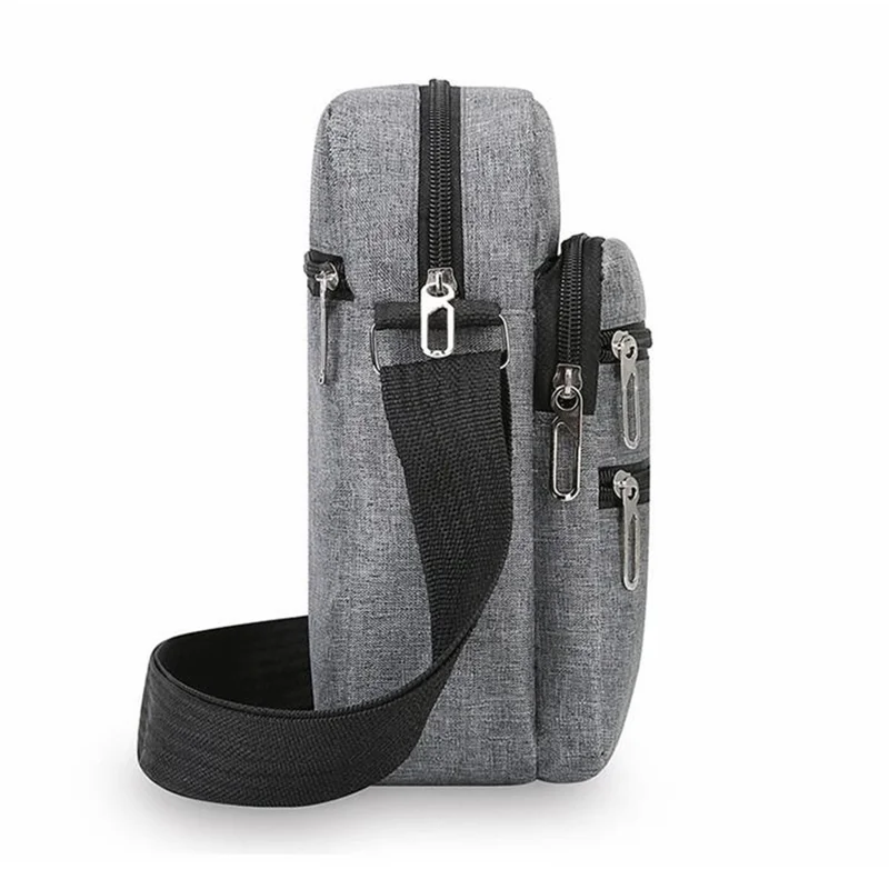 2355 Crossbody Single Shoulder Bag Multi Pocket Nylon Men Business Messenger Bag - Grey