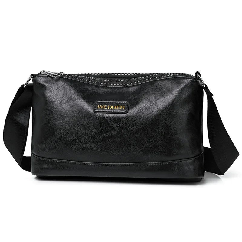 WEIXIER D801 Men Casual Single Shoulder Bag Waterproof Crossbody Messenger Bag - Retro Black
