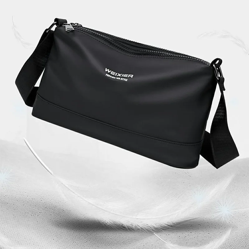 WEIXIER D801 Men Casual Single Shoulder Bag Waterproof Crossbody Messenger Bag - Retro Black