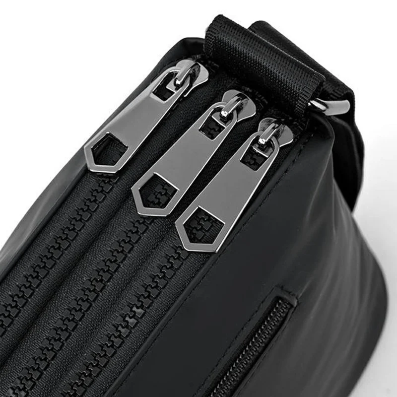 WEIXIER D801 Men Casual Single Shoulder Bag Waterproof Crossbody Messenger Bag - Retro Black