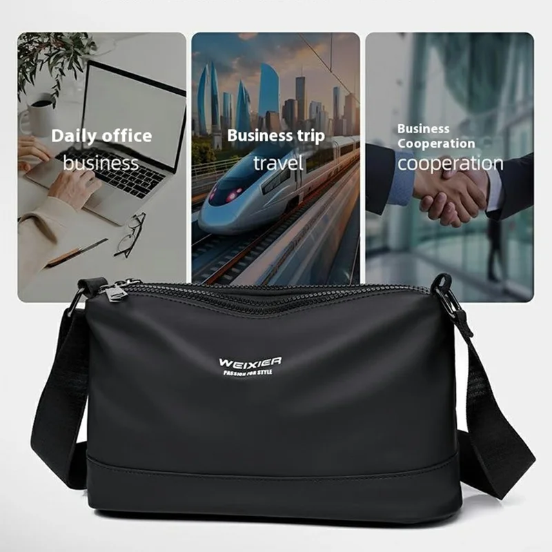 WEIXIER D801 Men Casual Single Shoulder Bag Waterproof Crossbody Messenger Bag - Retro Black