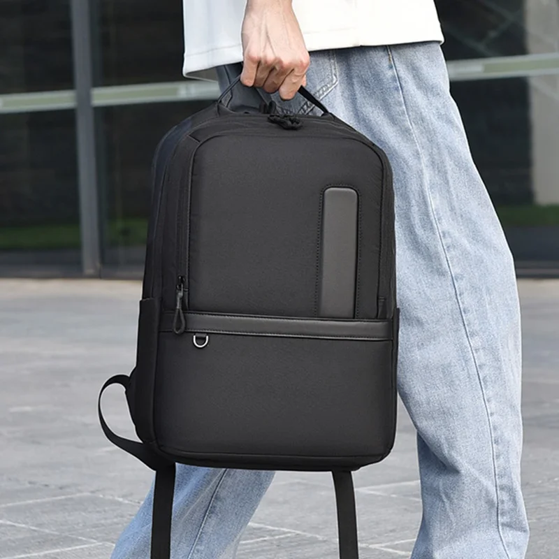 B727 Mochila Impermeable de Tela Oxford para Portátil, Gran Capacidad, Bolso de Viaje de Negocios para Hombre - Negro