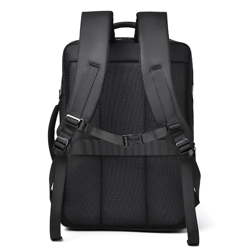 WEIXIER B735 Business Laptop Backpack Expandable Capacity Shoulder Bag with External USB Port - Black