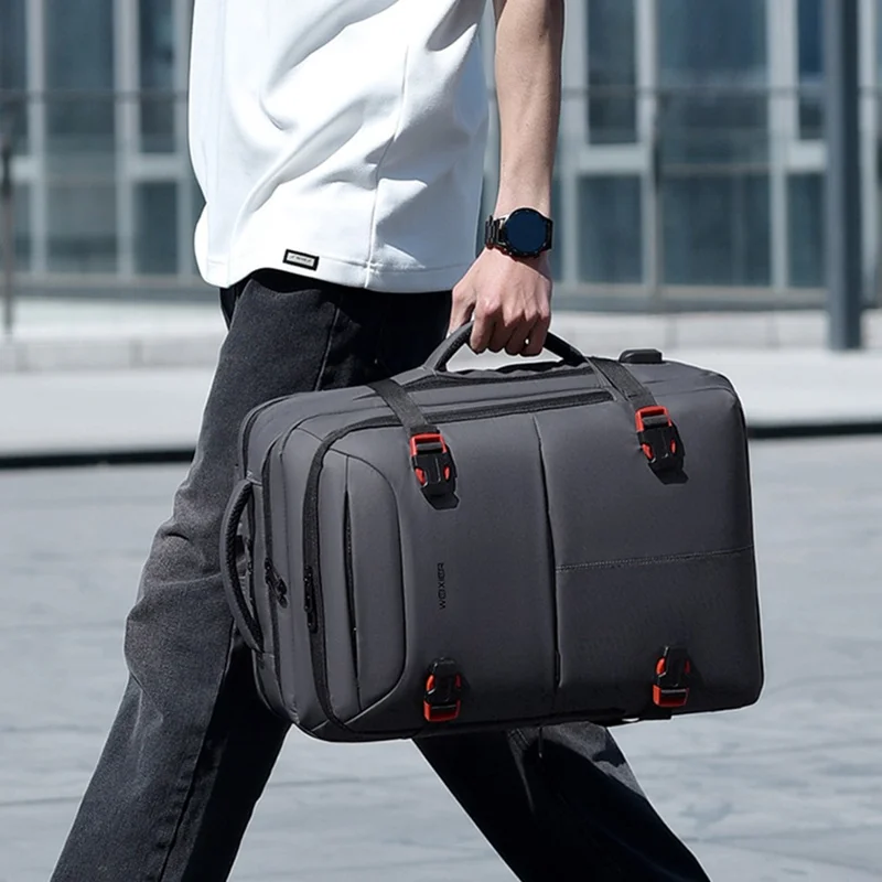 WEIXIER B735 Business Laptop Backpack Expandable Capacity Shoulder Bag with External USB Port - Black
