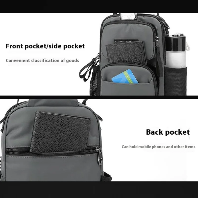 WEPOWER 999-15 Herren Brusttasche Lässige Pendler-Nylon-Umhängetasche Rucksack - Grau