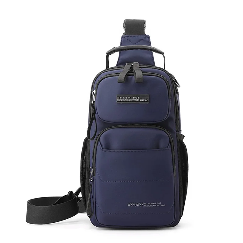 WEPOWER 999-15 Men Chest Bag Casual Commuting Nylon Crossbody Sling Pack Backpack - Dark Blue