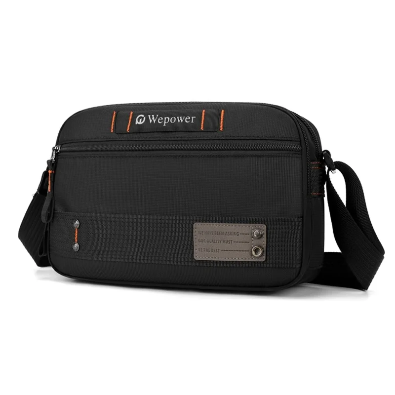 WEPOWER 8102 Herren Umhängetasche Mehrschichtig Wasserdicht Nylon Lässig Reise Kuriertasche - Schwarz