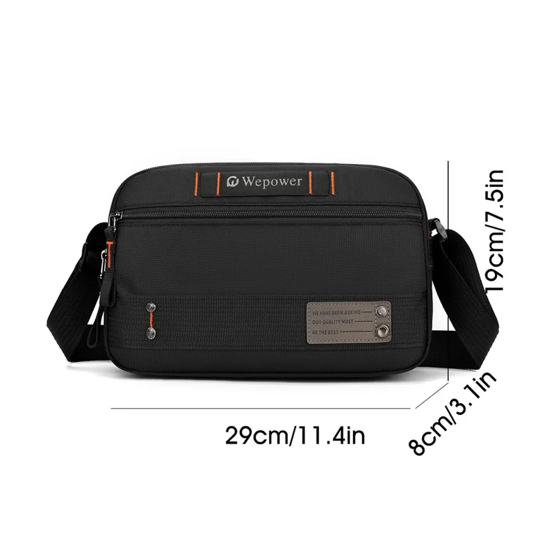 WEPOWER 8102 Herren Umhängetasche Mehrschichtig Wasserdicht Nylon Lässig Reise Kuriertasche - Schwarz
