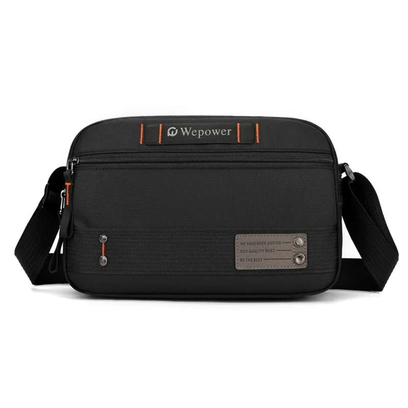 WEPOWER 8102 Herren Umhängetasche Mehrschichtig Wasserdicht Nylon Lässig Reise Kuriertasche - Schwarz